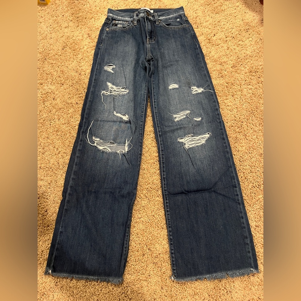 Distressed Wide Leg KanCan Jeans